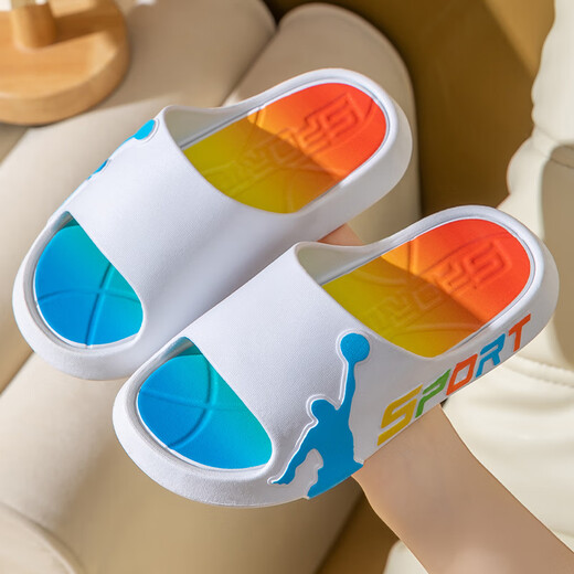 Yunluozhe Children's Slippers Boys Summer Home Home Soft Sole Non-Slip Wear-Resistant Children's Baby Indoor Middle and Large Children's Slippers Gradient Color 36-37 (Suitable for Sizes 35-36)