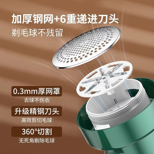 Royalstar Hair Ball Trimmer, Hair Ball Remover, Clothes Ball Remover, Shaving Device, Hair Removal, Shaving Ball Device, Hair Shaving Machine, Hair Removal, Shaving, Shearing, Suction, Sweater Pilling, Home Artifact 309, Retro Green, Rechargeable Model