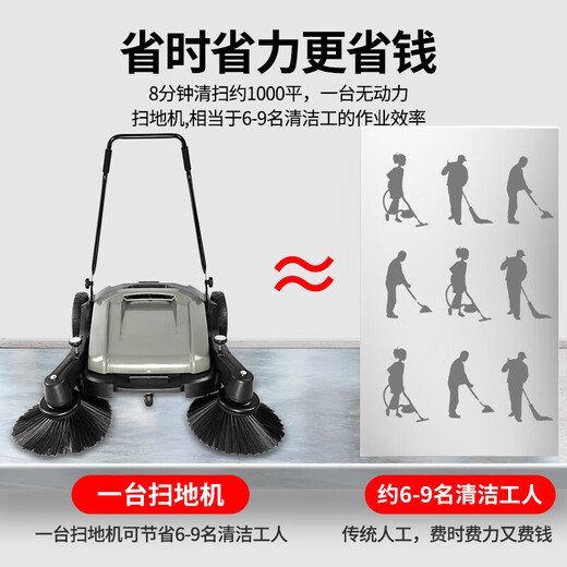 Bocher Germany Bocher industrial sweeper hand push unpowered commercial factory workshop warehouse road floor sweeper 55L standard model