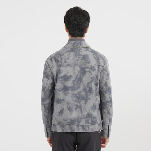 Lilang leichte Mode -Herrenkleidung [gestrickt Jacquard] Wollmantel Herren Kurzes Revers warme Wolljacke Q4dyr102 Blau und Weiß 2xl (180)