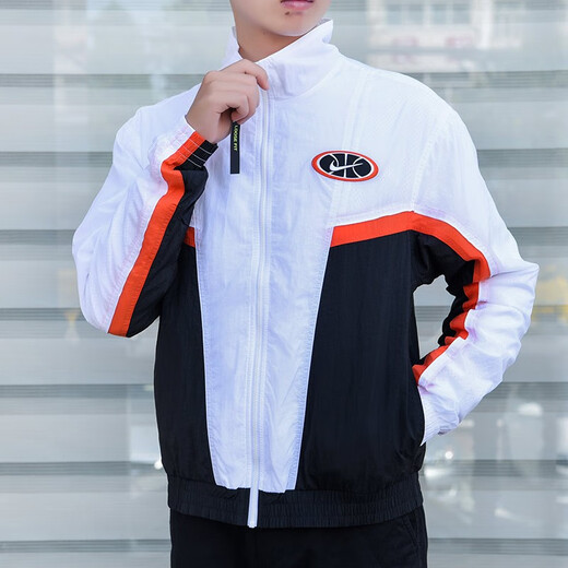 Nike (Nike) Veste masculine Spring and Automne Nouvelle-Fashion Sportswear Veste respirante confortable Top Contord Clothing CK2218-010 AV9756-100 / Blanc et Black Splicing XL