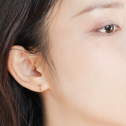 Laomiao 18k gold earrings, rose gold earrings, glossy hoop earrings for girlfriend, birthday gift for wife