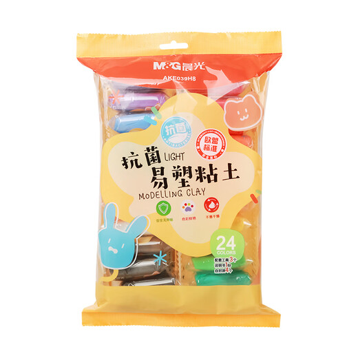 M&G antibacterial series bagged 24-color 4D ultra-light clay children's super colored clay plasticine clay kindergarten primary school students handmade diy toys birthday school gift