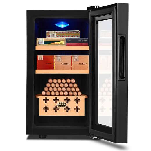 Cigarking cigar cabinet 26C temperature controlled moisturizing air-cooled embedded dual-core refrigeration cedar wood alcoholized small cigar and wine cabinet full cigar model 26L