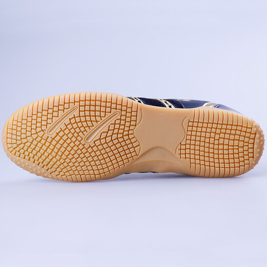 Zapatos de tenis de mesa Piscis (pescado doble) para hombres y mujeres zapatos de entrenamiento profesional para la competencia sin deslizamiento de zapatillas de zapatillas suaves sin deslizamiento [DF-878] Black/Gold Adult 40 (250 mm)