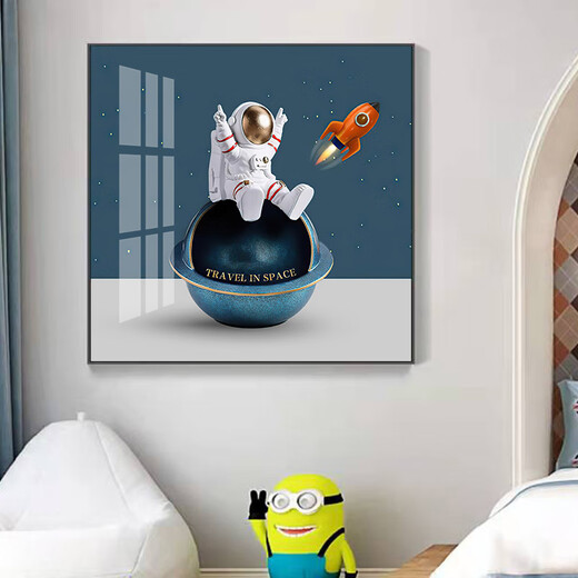 Escuela de ballena Rala de niños Decoración de la sala de astronauta Espacio de dibujos animados de la habitación del niño Dibujo del dormitorio de astronaut