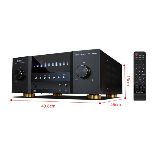 美丽安之声AV295 音响 音箱 家庭影院5.2声道AV功放机 4K高清DTS解码蓝牙卡拉ok大功率 黑武士款