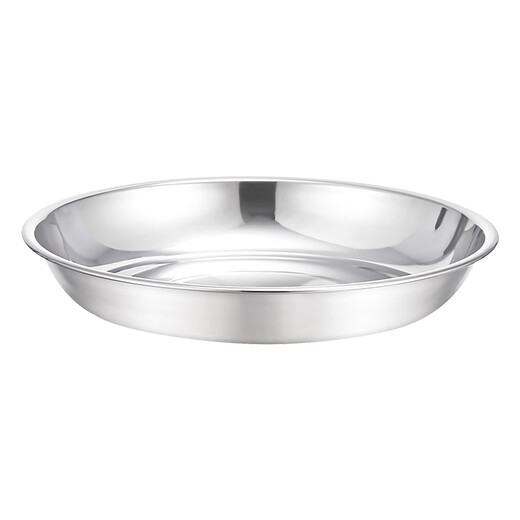 JOBO 304 stainless steel plate side dish plate 16cm thick round dish preparation plate shallow plate flat bottom dinner plate