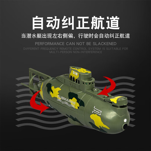 Weiyin Fernbedienung Wireless Mini Submarine Nuklear U -Boot -Fernbedienungsschiff -Schiffsmodell Elektrisches Boot Kinder spielen mit Wasser und neckendem Fischtankspielzeug Tarngrün