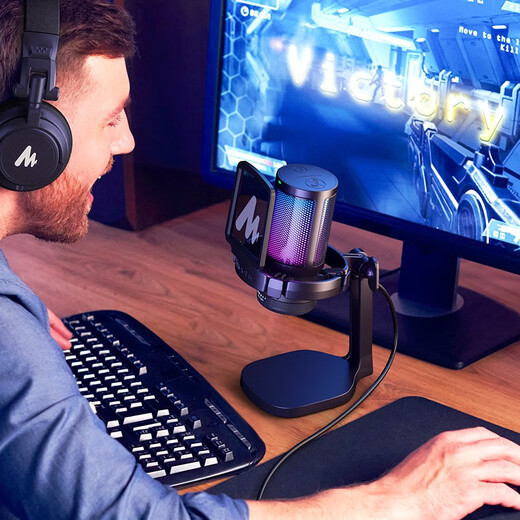 Maono Computer Microphone Game Noise Reduction Microphone Live Recording Wired Radio Microphone USB Mobile Computer Desktop Laptop Online Class K Song Maono DM20 DM20S Black (Newly Upgraded Independent Noise Reduction)