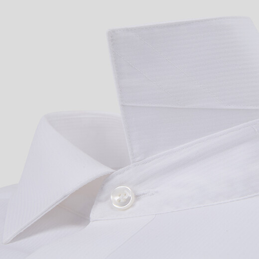 Guillaume de Mons Mulberry Seidenhemd Männer weiße Geschäft formelle Trage Freizeitbuam Hochzeit einfach Pflege ohne bügeln Langarm Shirt Männer weiß 38