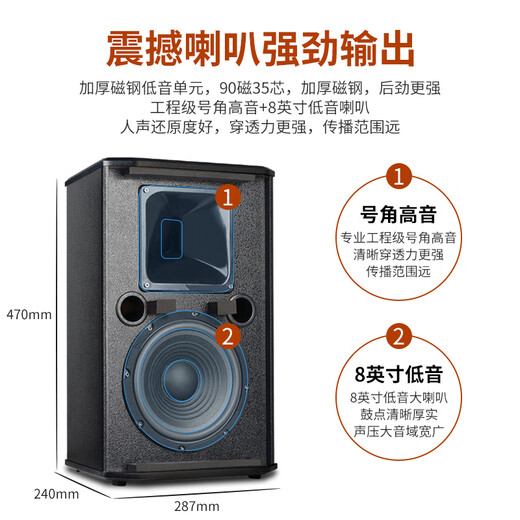 狮乐（SHILE）会议室音响组合套装 蓝牙功放壁挂音箱无线话筒培训教室背景音乐扩声系统设备 AV108+108黑*4+SH10
