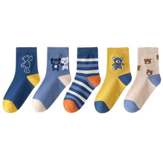 Catman children's socks for boys, soft and comfortable cotton + not easy to pilling, deodorant socks for boys, casual mid-calf socks