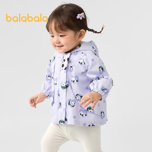Balabala Baby Jutk Girls Top Top Feeue Fashion Casual Cute Mute Wine One Theme Press Three-Fear Madeny Purple Tone 00377 90 см