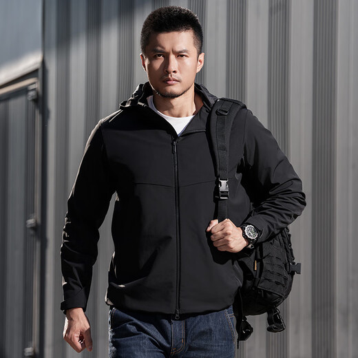 Dragon Tooth third generation Dragon Tooth Hidden Hua hooded jacket for men, comfortable and versatile casual jacket for business commuting, dark gray green 170/92A, height 168-173, weight 125-140