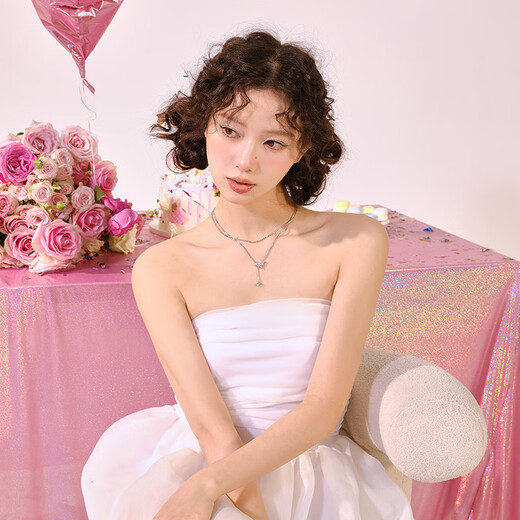 Abyb charming tie necklace, birthday gift for girlfriend, stacked clavicle chain, light luxury pendant, love stacked sweater chain, tie necklace, long time wearing without fading