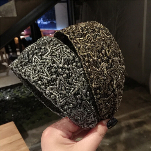 SICCSAEE Korean headwear wide-brimmed short hair headband women's hairband to cover white hair headscarf pressure hair headband non-slip hairpin hair accessories grape gold