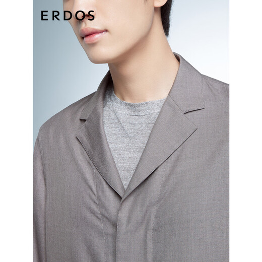 Erdos [Coronación natural] Spring and Summer Lapa Mulberry Silk cómodo Commuter Commuter Chaqueta de hombres casuales Camel Brown XL 180/100A