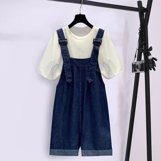 
Zhao Qingyu Girls denim overalls suits for girls wear clothes for girls 4-16 years old, big girls' clothing for autumn, two-piece set for middle school students, tops and pants 170 90-100 Jin [Jin equals 0.5 kg]