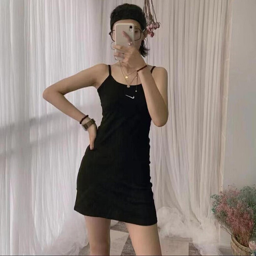 耐克（NIKE）女装夏季新款运动休闲透气时尚吊带裙长款连衣裙修身半身裙 DM6231-010 L