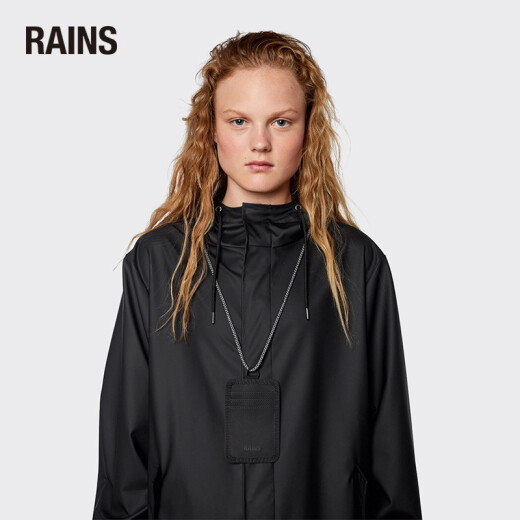 Rains Card Badge三卡槽带挂绳时尚经典卡夹挂脖工作证夹工作牌/16780 黑色 均码
