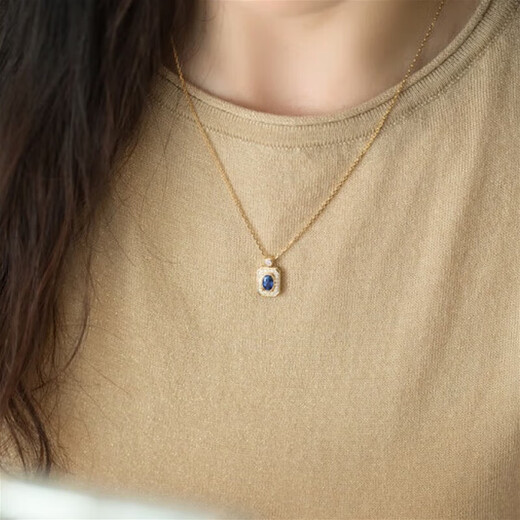 Haikai Necklace Women's Royal Sapphire Necklace Luxury Jewelry Chinese Valentine's Day Birthday Gift for Wife and Girlfriend Royal Sapphire Necklace (Main Stone Approximately 60 Points/Selected Immaculately)
