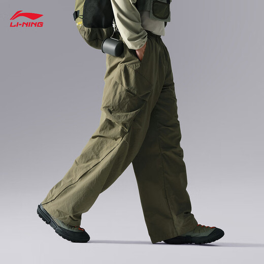
Li Ning (LI-NING) CF traceable water-splashing sports pants for men in summer outdoor workwear style loose straight sports pants AYKU717
