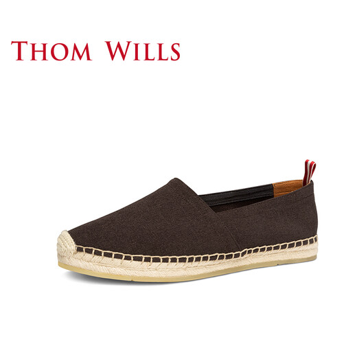 
THOM WILLS men's fisherman shoes new summer fabric men's shoes comfortable and casual one-legged footwear shoes brown A1291 40 /7 size (a size larger)