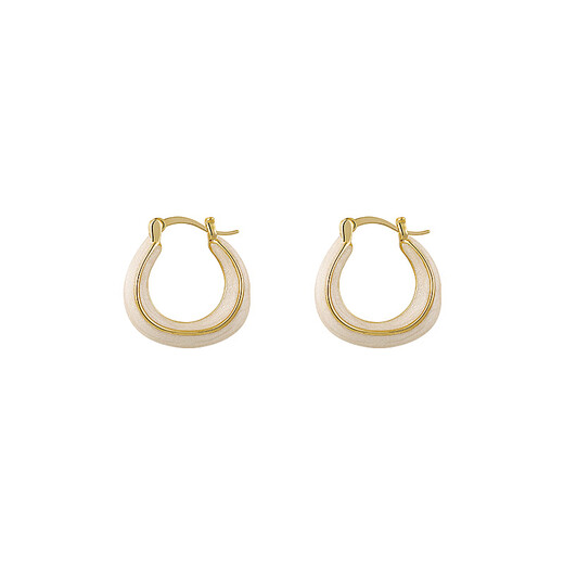 Pendientes de esmalte de goteo para mujeres Light Luxury Nicho Diseño Sense Pendientes de auriculares de alta gama 2025 Pendientes de temperamento nuevo de moda Pendientes de glaseado de goteo blanco E3271