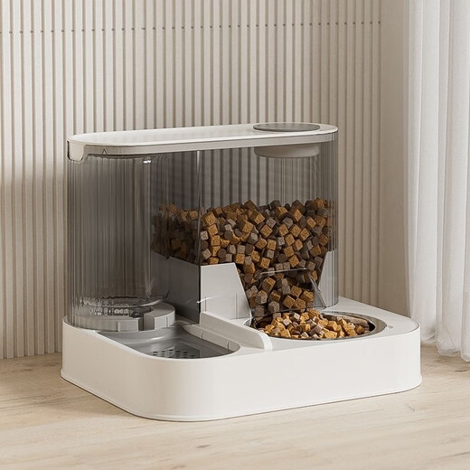 Hartley Dog and Cat Silent Circulating Living Water Drinking Machine Automatic Feeding Basin with Dry and Wet Separation Large Capacity Double Bowl Automatic Feeding + Automatic Water Feeding (Zhixin Yellow)