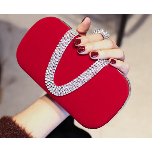 Clutch bag women's new dinner bag shiny diamond lady temperament dress banquet women's hand bag small clutch bag red large size