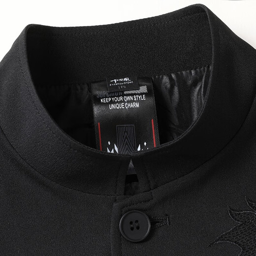 Qingchao fashionable middle-aged men's dad's wear Chinese style Tang suit embroidered tunic jacket stand collar Chinese style birthday wedding jacket red XL (180) Recommended 130-145Jin Jin equals 0.5 kg