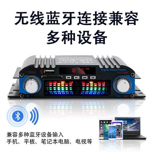 LDZS high power mini small amplifier home car 12V fever hifi audio Bluetooth card public amplifier BT998 amplifier