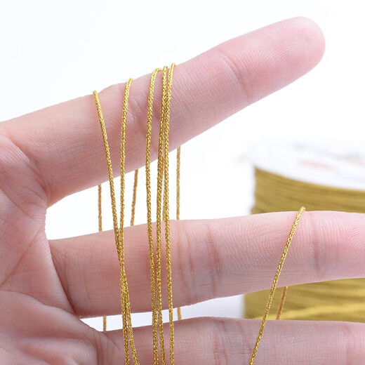 Suodie Golden No. 72 0.8mm Jade Thread DIY Braided Bracelet Hand Rope Matching Thread for the Runaway Princess Golden Broom Gold Wire Gold No. 72 Jade Thread 10 meters/roll