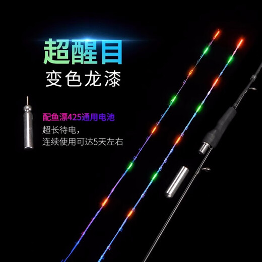 尚虞 光纤夜光竿稍LED竿稍筏竿桥筏竿稍半钛合金微铅软尾筏钓竿稍 0.55m 半钛光纤稍5号【中软】