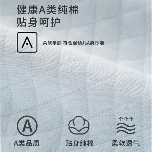 班杰威尔婴儿衣服春秋季夹棉连体衣宝宝保暖哈衣爬服 保暖蓝色2件装 66码