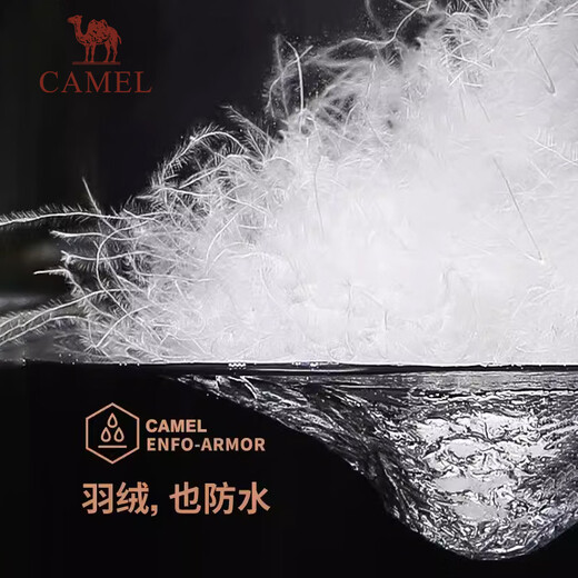 Camel (CAMEL) Embrace winter outdoor water-repellent down jacket 600 puffs for men and women, thickened hooded warm bread jacket