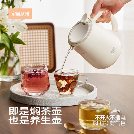 哈尔斯316不锈钢大容量焖茶壶养生壶茶水分离保温壶老白茶焖泡杯泡茶壶 茶白【316内胆+加大茶仓】880ml