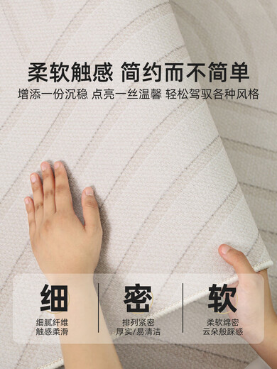 匹冠奶油风地毯客厅高级感2024新款家用沙发茶几地毯卧室防水免洗可擦 佐伊15934 160cm*230cm