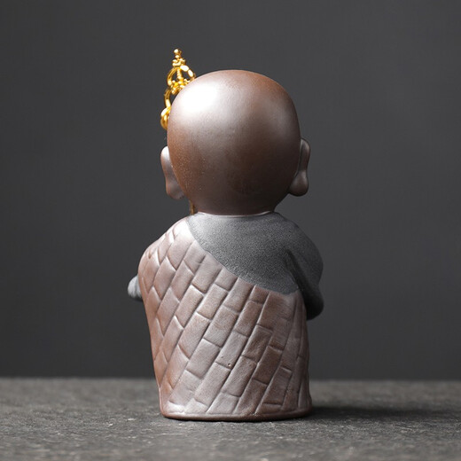 Yuxuan Zen Tea Pet Purple Clay Fine Handmade Ceramics Little Monk Can Cultivate Tea Art Tea Ceremony Tea Play Tea Tray Ornaments Sweeping Monk