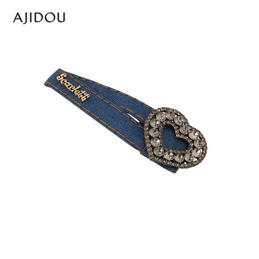 AJIDOU Ajidou Hairpin Trendy and Cool Denim Love Hairpin with Rhinestones Birthday Gift for Girlfriend Hair Accessory Side Clip
