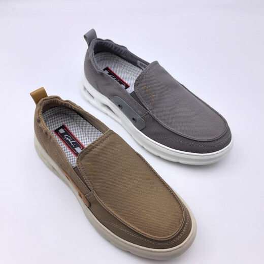 
Shachi men's shoes 2024 summer new lazy shoes men's casual shoes popcorn bottom breathable canvas shoes gray 3883 38