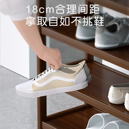 Sizhuge home door shoe rack solid wood floor-to-ceiling storage rack simple storage shoe cabinet multi-layer entrance shoe storage living room storage 5 layers - 70cm long full board