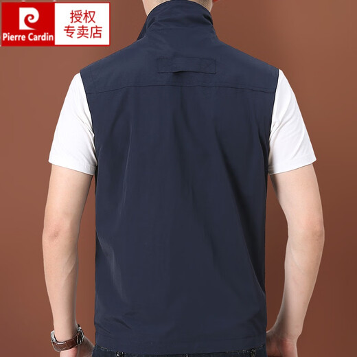 
Pierre cardin vest men spring and summer outdoor sports workwear large size sleeveless vest multi-pocket loose craned sports jacket men dark blue XL