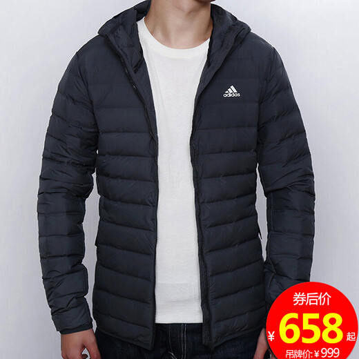 Adidas Down Jacket El nuevo estilo de estilo para hombres y la chaqueta casual con capucha informal y cómoda IZ4884 White/70% Duck Down L