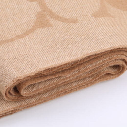 COACH brand direct supply same style tassel sheep wool scarf camel color CU807 Christmas gift for men and women