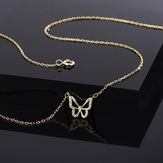 VTLs999 Pure Silver Butterfly Necklace Women's Clavicle Chain Accessories Temperament Clavicle Chain as a New Year's Valentine's Day Gift for Your Girlfriend S999 Pure Silver Necklace + Silver