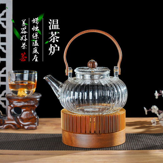 ZXQ tea warmer, warm tea stove, glass teapot insulation base, household candle heating, tea making, tea warmer, organ tea warmer - small and short model, diameter 11cm
