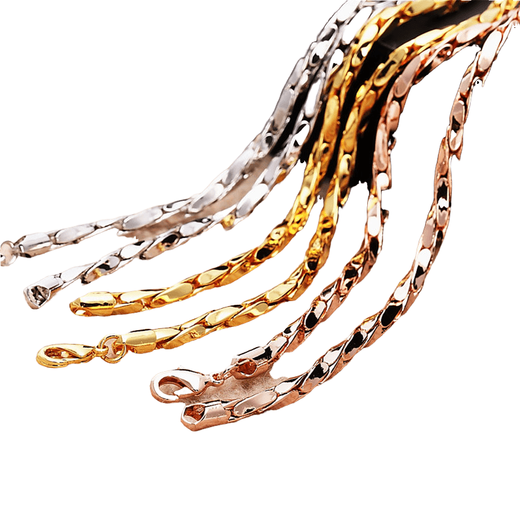 Fat Donglai's same style 18k gold necklace snake bone chain Korean version 24 men's Korean jewelry 18K rose gold men's color gold rose gold chain length 60 cm