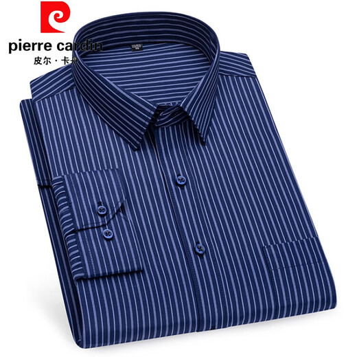 Pier Cardin Dad Dad Langarmed Hemd mittleren und älteren Xinjiang-Baumwollhemd-Hemd mit mittleren Alters im mittleren Alter, das das Hemd mit gerader Styling-Bottoms-Bottom-Style-Hemd 6623 38 ist